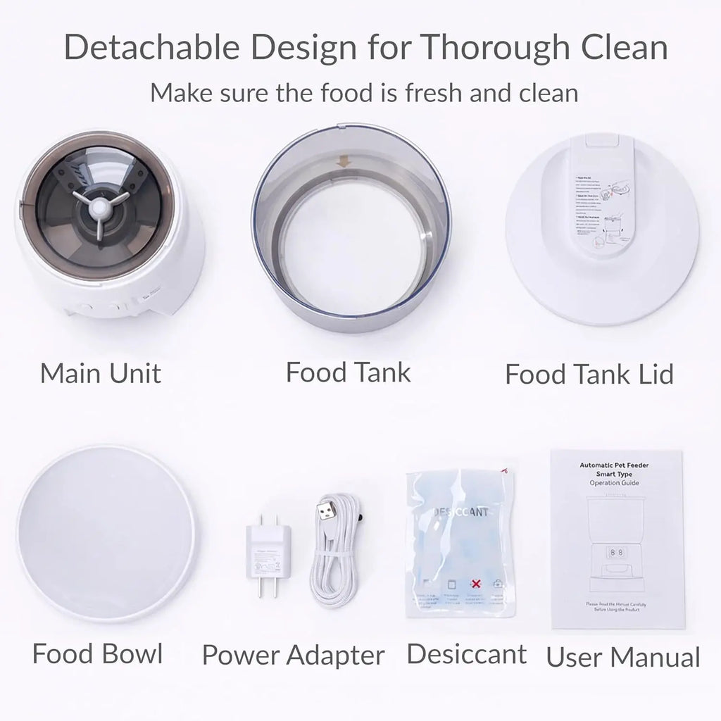 Waithem Wi-Fi Automatic Cat Feeder, Timed Dry Food Dispenser, App-Programmable Portion Control, Up To 10 Meals Per Day, Dual Power Supply, Suitable For Cats And Small Dogs Mostfocusedwholesale